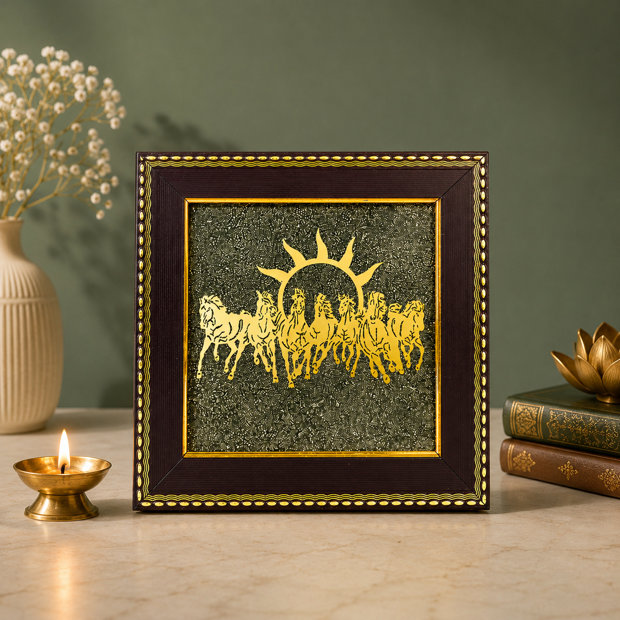 7 Horses Raw Pyrite Frame