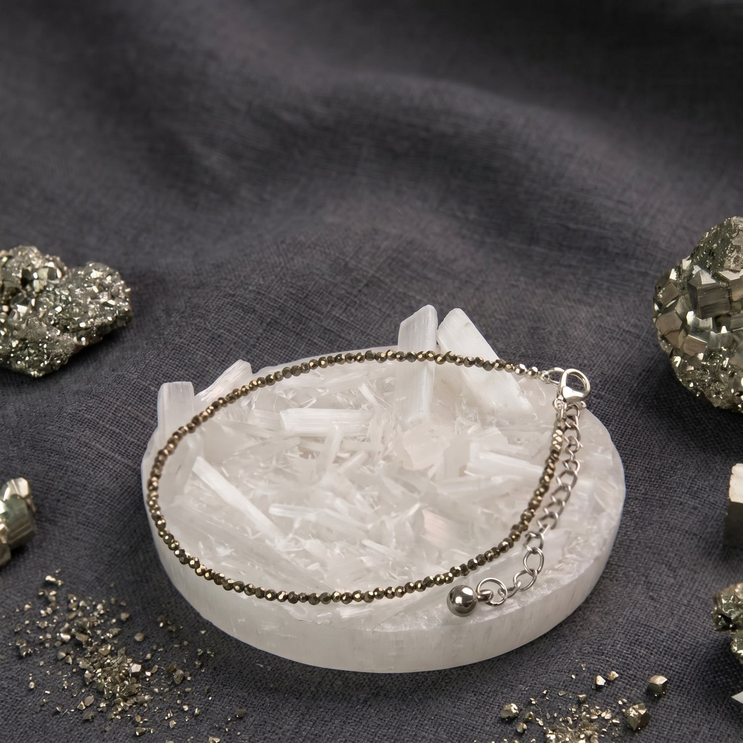 Raw Pyrite Anklet