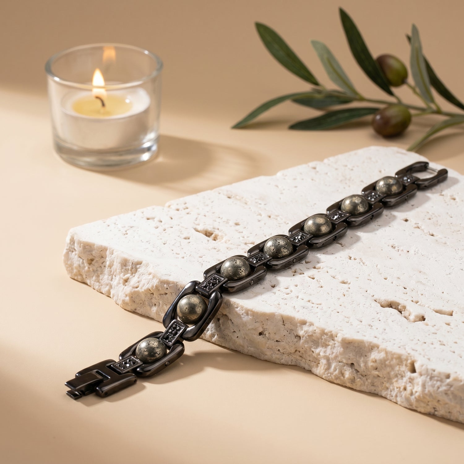 Metal Raw Pyrite Bracelet