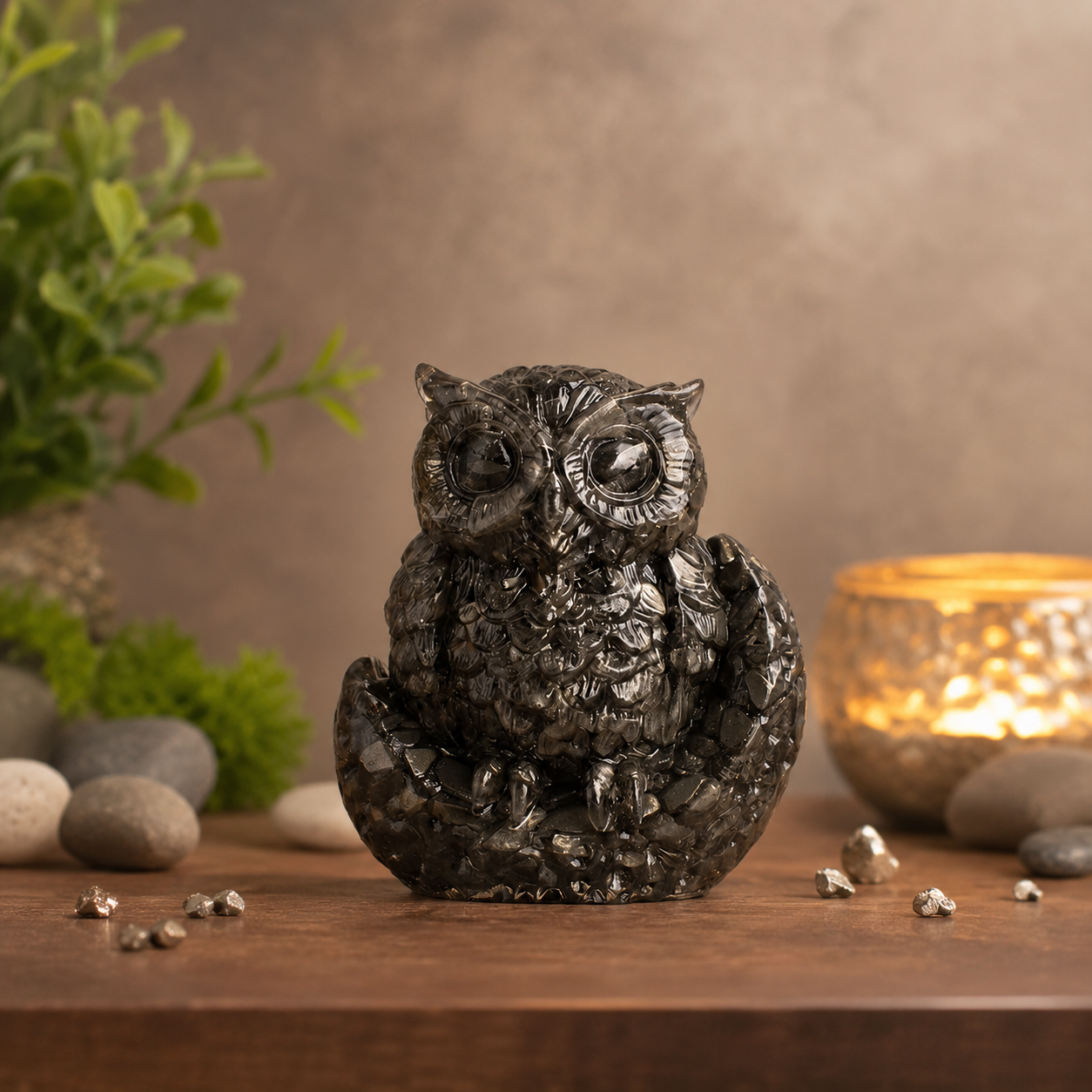Raw Pyrite Owl