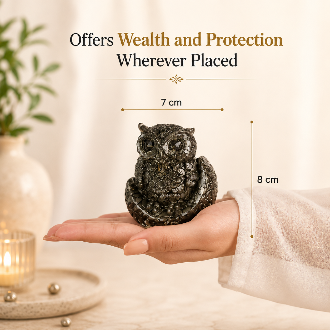 Raw Pyrite Owl