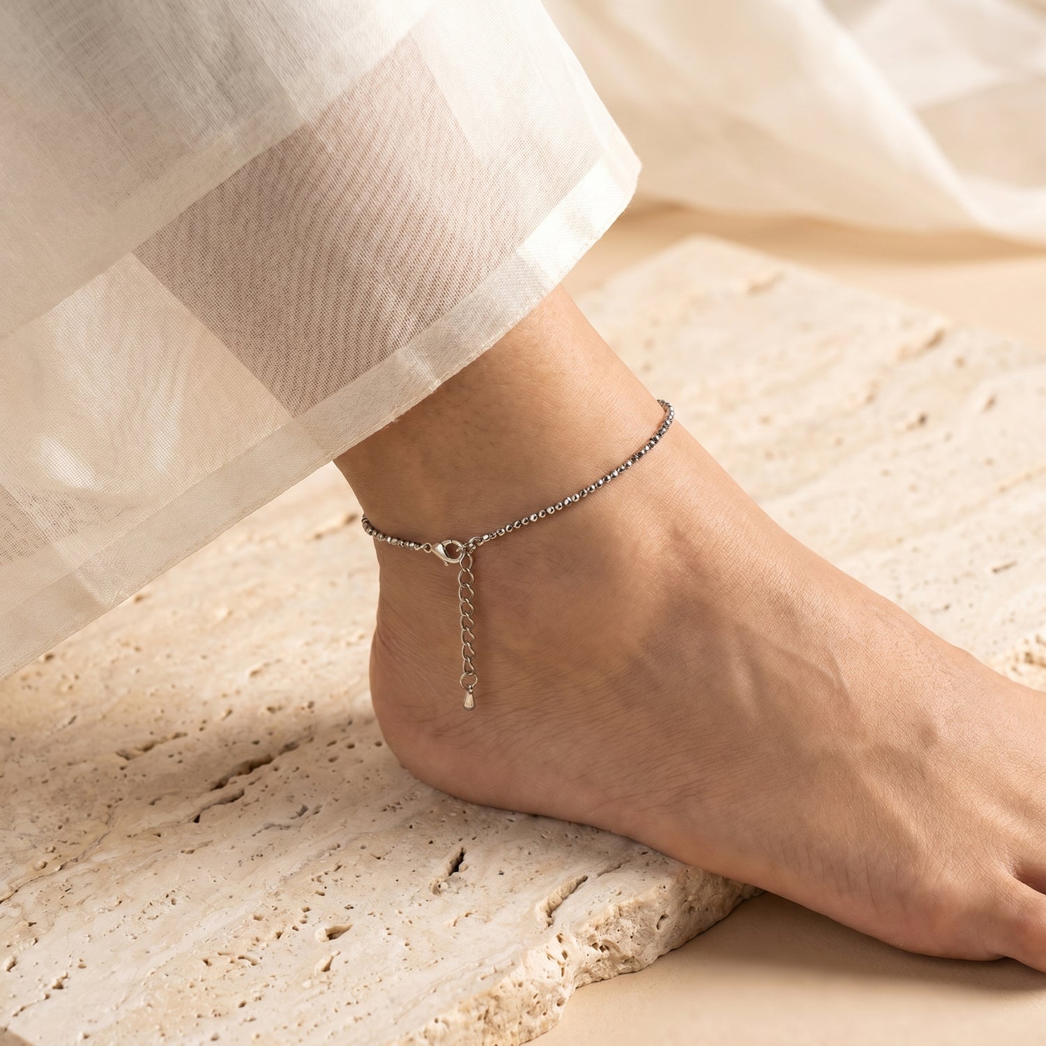 Raw Pyrite Anklet